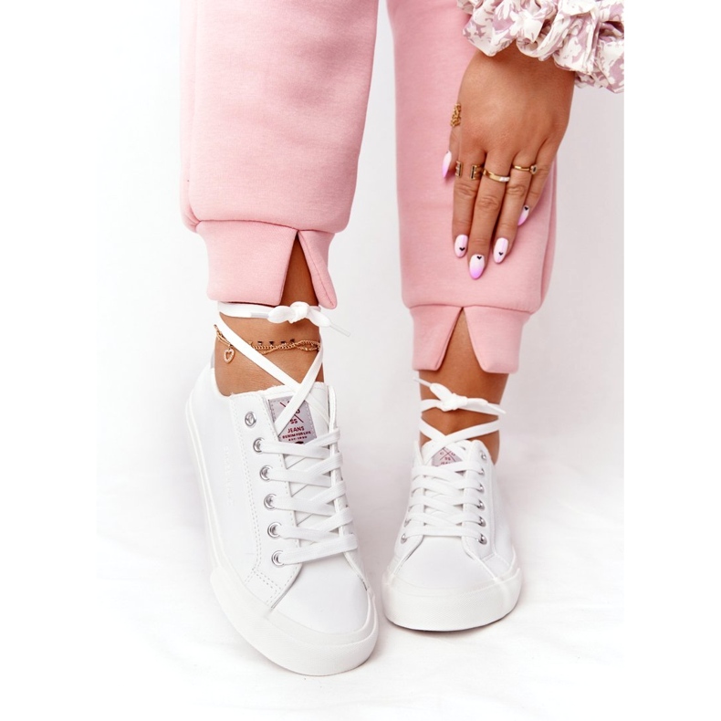 Big Star Naisten Eco-Nahka Lenkkarit Cross Farkut HH2R4001C Valkoinen 3