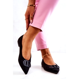 PS1 Suede Balerinat Mustassa Neriso Spitzissä 3