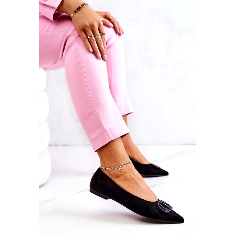 PS1 Suede Balerinat Mustassa Neriso Spitzissä 6
