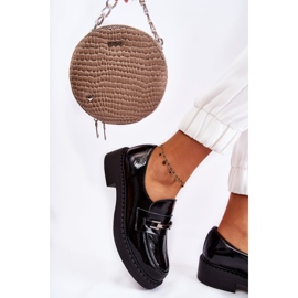 Lakatut kengät hopeakoriste musta Hestill 1