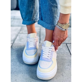 Dhara Yellow naisten tennarit valkoinen sininen vaaleanpunainen monivärinen keltainen 1