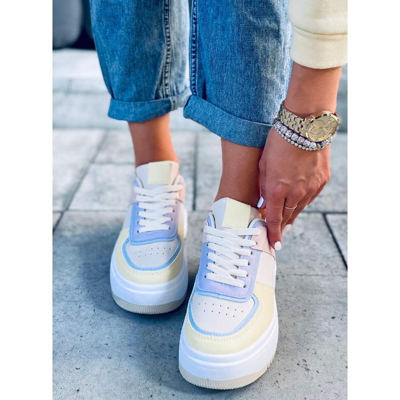 Dhara Yellow naisten tennarit valkoinen sininen vaaleanpunainen monivärinen keltainen 1