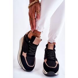 PS1 Naisten mokkanahkaiset urheilukengät, musta ja beige Elise 1