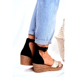 Naisten sandaalit Maciejka Nahka Mokkanahka Musta 04565-25 kultainen 4