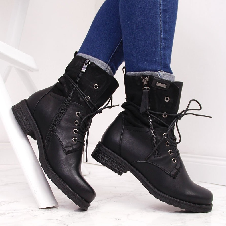 Naisten nauhoitustyöt vetoketjulla, musta Jezzi 1