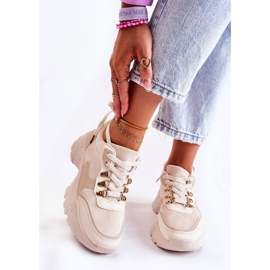 PG1 Naisten mokkanahka urheilukengät Tennarit Vaalean beige Britany 1