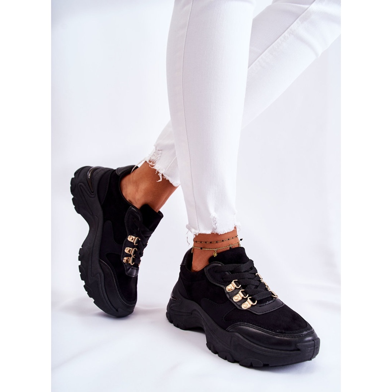 PG1 Naisten mokkanahkaiset urheilukengät Tennarit, mustat Britany 1