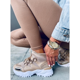 Petra Khaki korkeat sukat lenkkarit beige 1