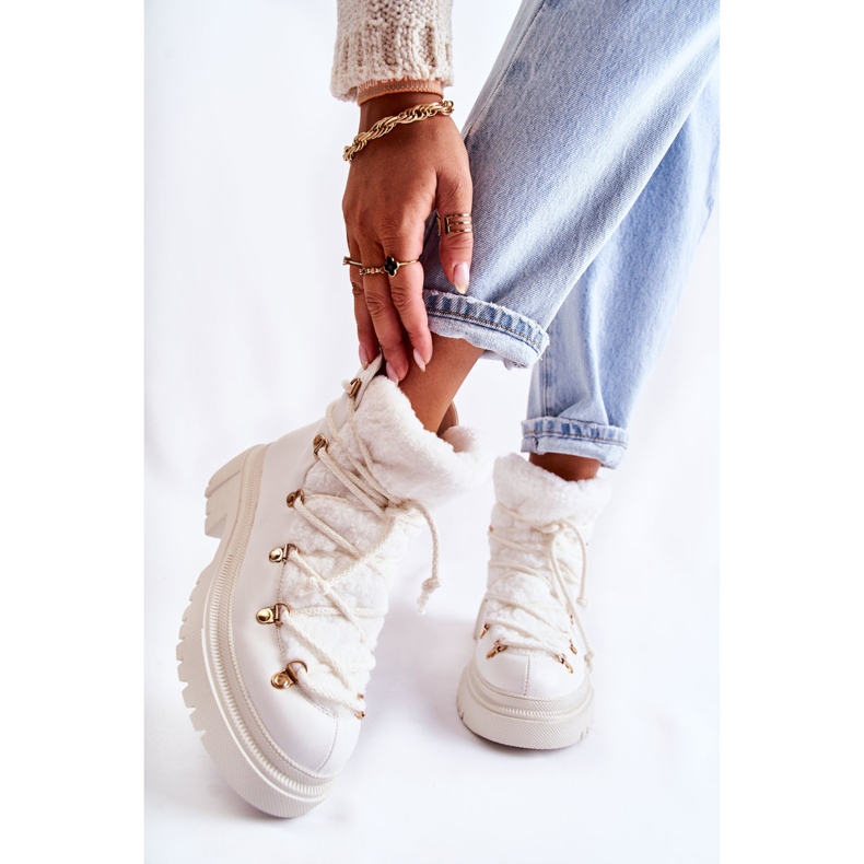 PS1 Eco-Leather Lämpimät Saappaat Trappers Valkoinen Arisa 1