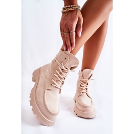 Naisten mokkanahkaiset Beige Vanita -saappaat 2