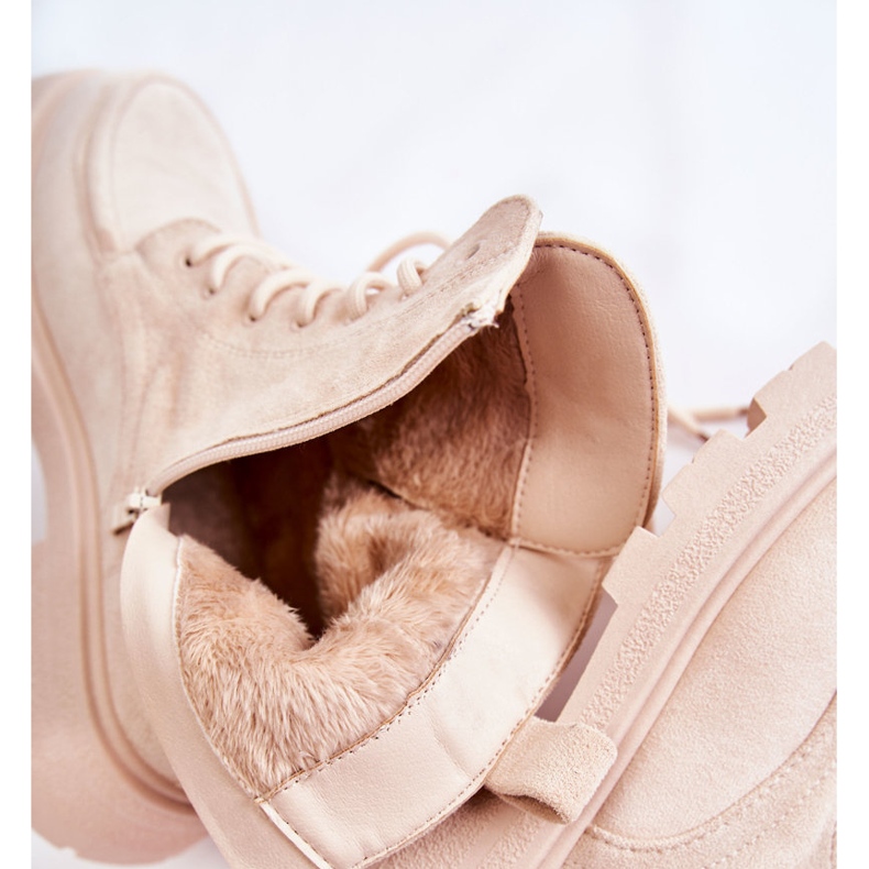 Naisten mokkanahkaiset Beige Vanita -saappaat 1