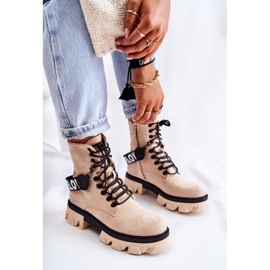 PS1 Suede korkeat saappaat beigellä Danityn lämmityksellä ruskea 2