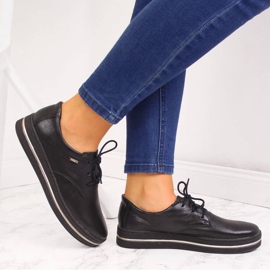 Mustat nahkaiset naisten kengät Helios 380 2