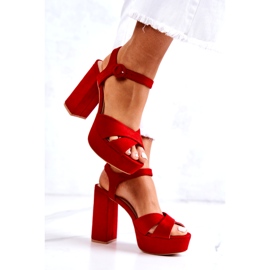 FM1 Suede Red Heeled sandaalit Semilla punainen 2