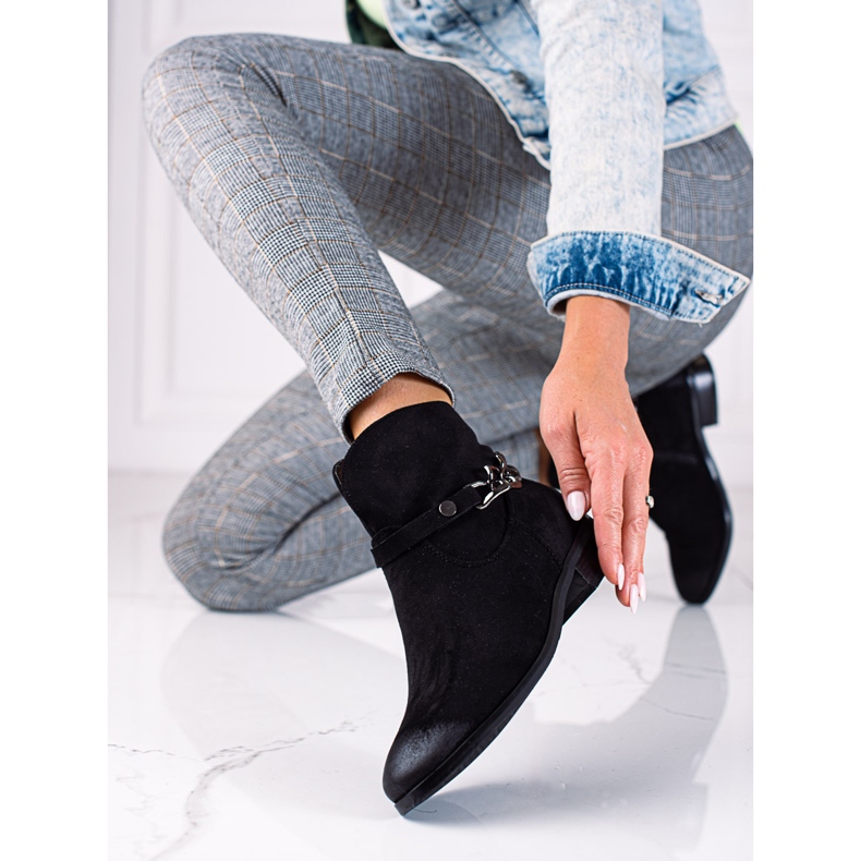 W. Potocki Potocki naisten saappaat, cowboy-saappaat ketjulla musta 1