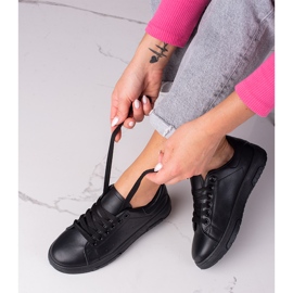 Mustat Shelovet naisten lenkkarit ekologisesta nahasta 1