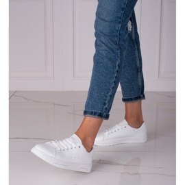 Valkoiset Shelovet naisten lenkkarit ekologisesta nahasta valkoinen 1