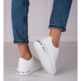 Valkoiset Shelovet naisten lenkkarit ekologisesta nahasta valkoinen 1