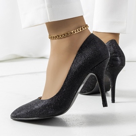 Mustat kiiltävät Macerra-korkokengät 1