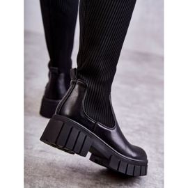 PS1 Naisten korkeat saappaat Workers Black Austin musta 2