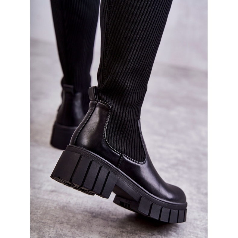 PS1 Naisten korkeat saappaat Workers Black Austin musta 2