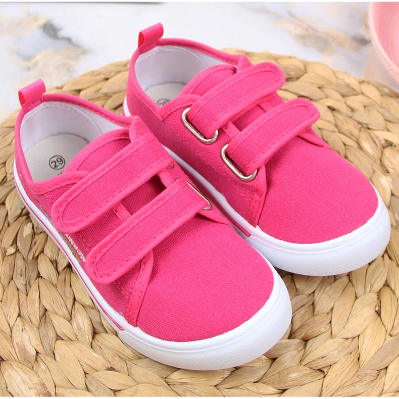 Vaaleanpunaiset Atletico tyttöjen tennarit tarranauhalla vaaleanpunainen 2