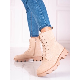 Shelovet naisten mokkanahkanauhakassit, beige 2