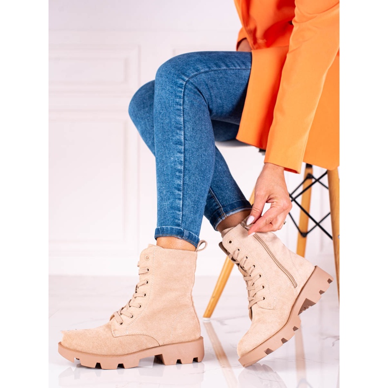 Shelovet naisten mokkanahkanauhakassit, beige 1