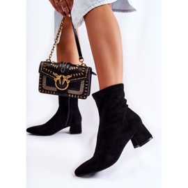 WD1 Naisten mokkanahkaiset korkeat saappaat, musta Gloriss 2