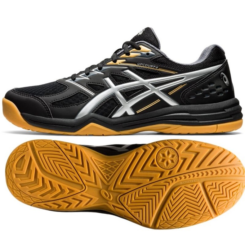 Asics Upcourt 4 1071A053-001 lentopallokengät musta musta 1