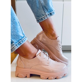 Pragma Nude korkeapohjaiset loaferit beige vaaleanpunainen 1