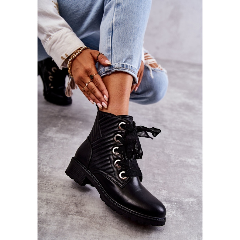 PG1 Mustat Torinon tikatut saappaat lämmityksellä 1