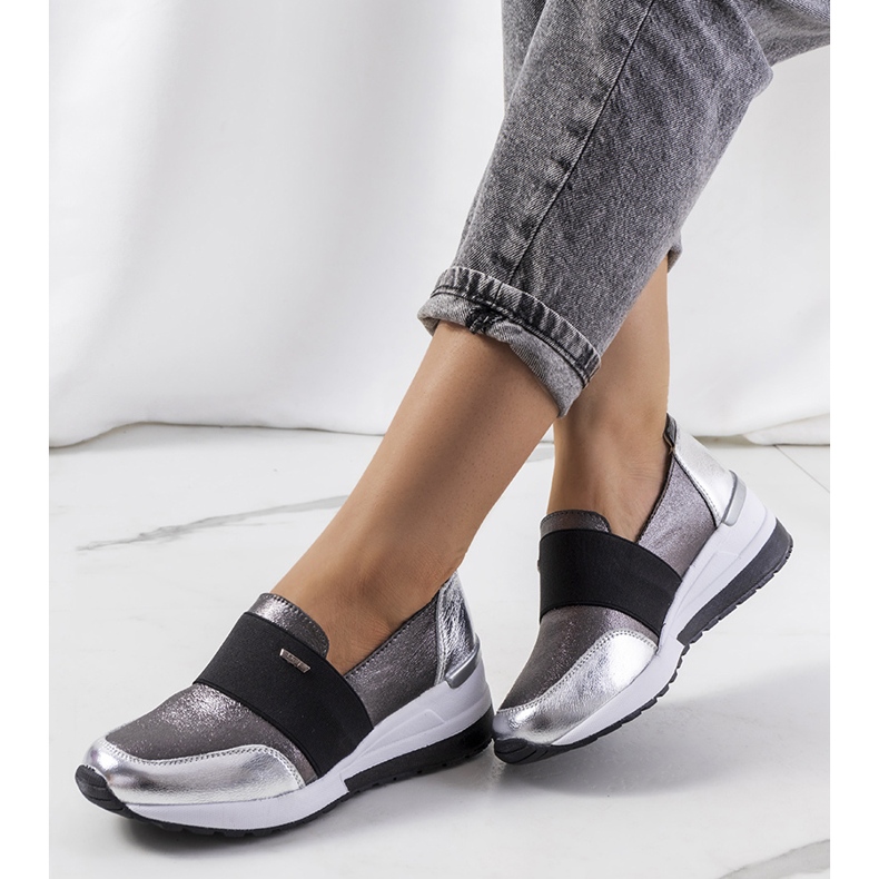 Campina hopeiset nahkalenkkarit hopea harmaa 1