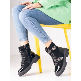 Mustat Shelovet naisten laukut koristeellisilla soljeilla 2