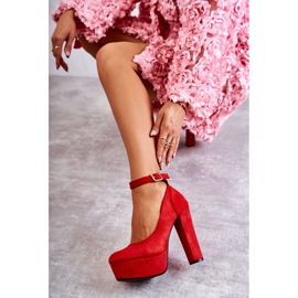 WS1 Suede pumput Rivia Red Platform punainen 2