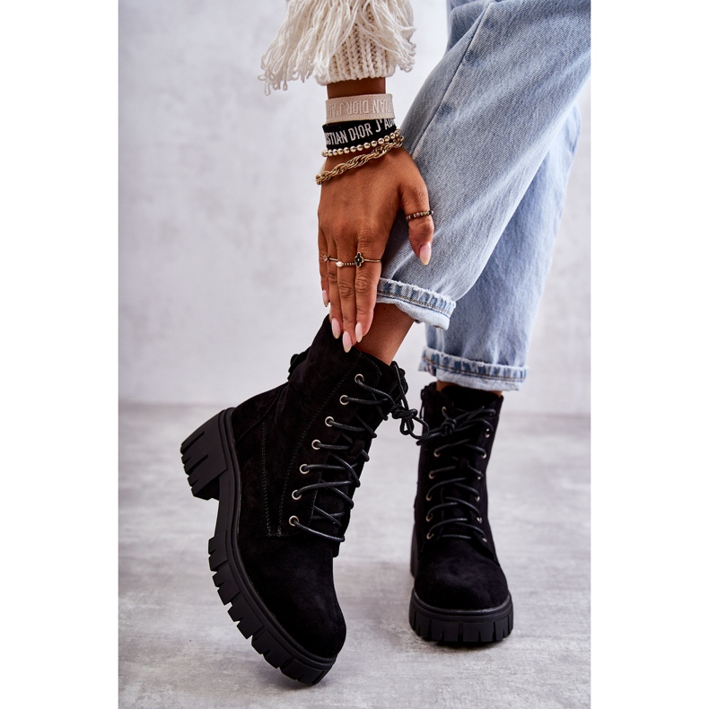 PG1 Naisten mokkanahkaiset lämpimät saappaat vetoketjulla Musta Emilien 1