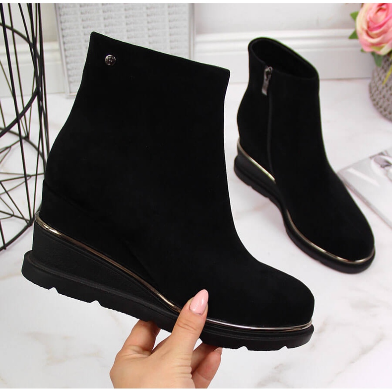 Musta Musta Filippo naisten lämpimät kiilakengät 2