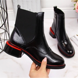 Naisten musta kiiltonahkainen Jodhpur-saappaat Filippo 2