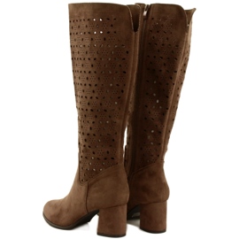 M.Daszyński Harjakattoiset saappaat ruskeassa tolppassa SA156-10 3