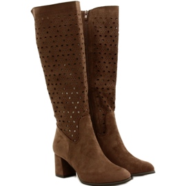 M.Daszyński Harjakattoiset saappaat ruskeassa tolppassa SA156-10 2