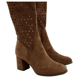 M.Daszyński Harjakattoiset saappaat ruskeassa tolppassa SA156-10 4