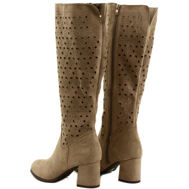 M.Daszyński Harjakattoiset saappaat baarissa Beige SA156-10 3