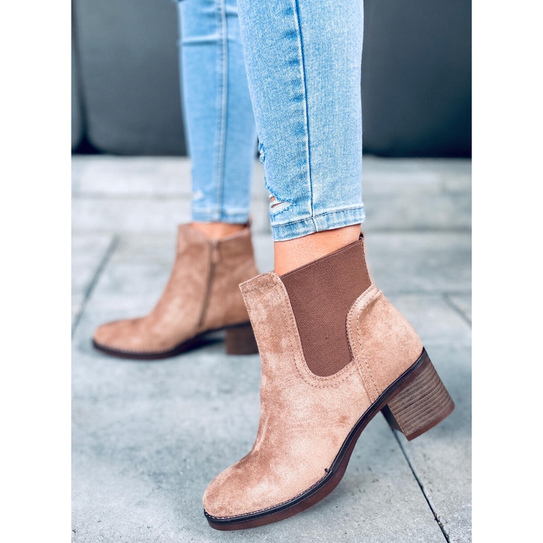 Leveäkorkoiset saappaat Fill Beige 1