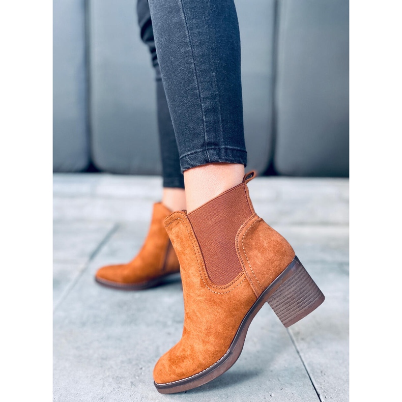 Täyte Camel leveäkorkoiset saappaat ruskea 1