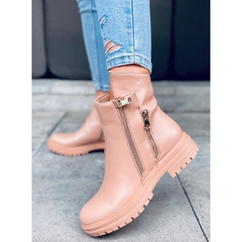 Naisten tasaiset Janine-saappaat beige 1