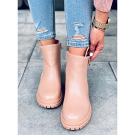 Naisten tasaiset Janine-saappaat beige 2