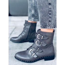 Saappaat, joissa soljet Punto Grey harmaa 1