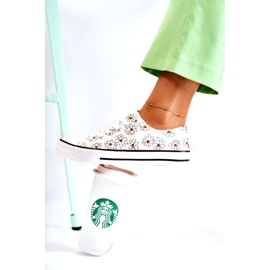 PS1 Naisten matalat tennarit, joissa Janey White Flowers valkoinen 1