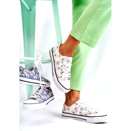 PS1 Naisten matalat tennarit, joissa Janey White Flowers valkoinen 3