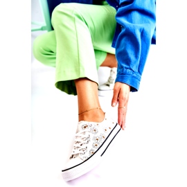 PS1 Naisten matalat tennarit, joissa Janey White Flowers valkoinen 6